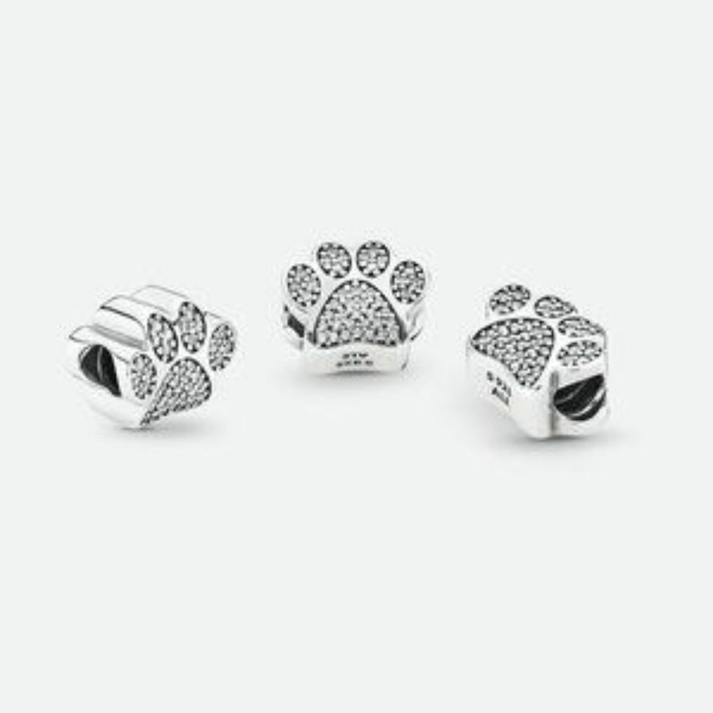 Pandora Sparkling Paw Print Charm - Picture 6 of 6